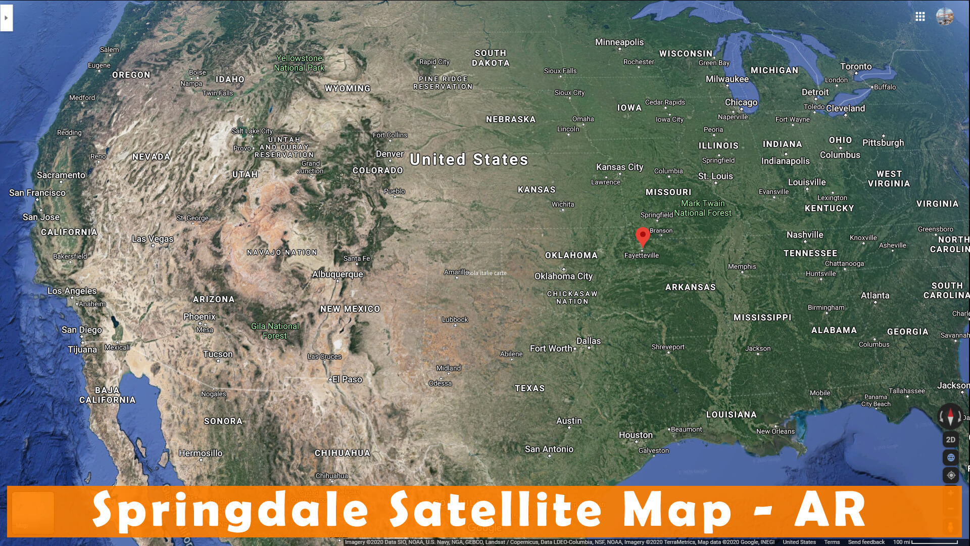 Springdale Satellite Carte Arkansas